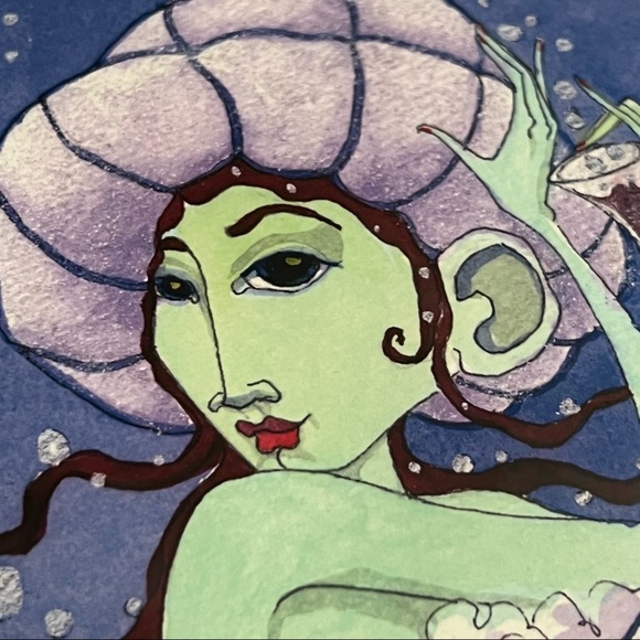 Artisan Signed Framed Bubble Bath Girl in Shell Artwork - Picture 6 of 14